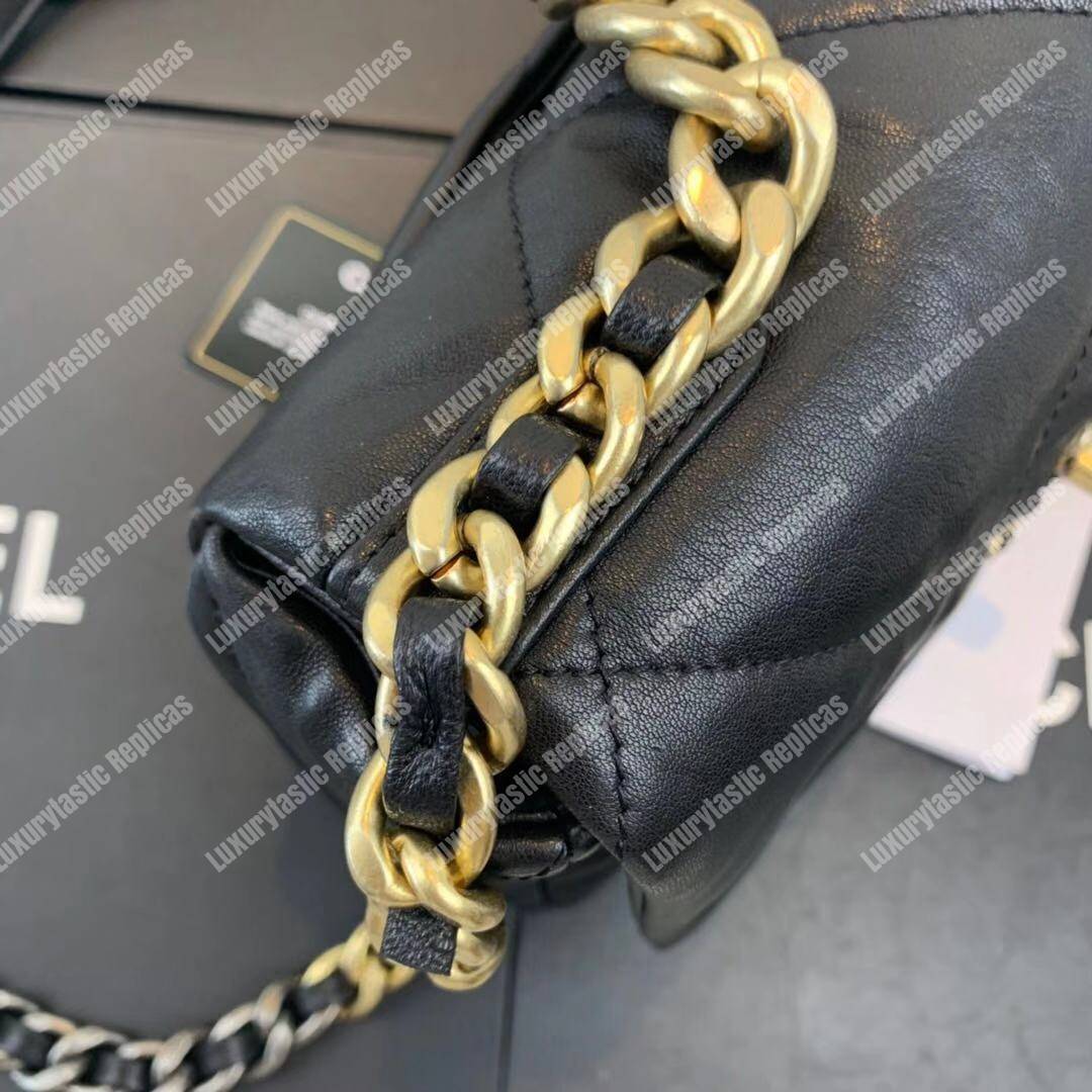 Ch*el 19 large flap bag black