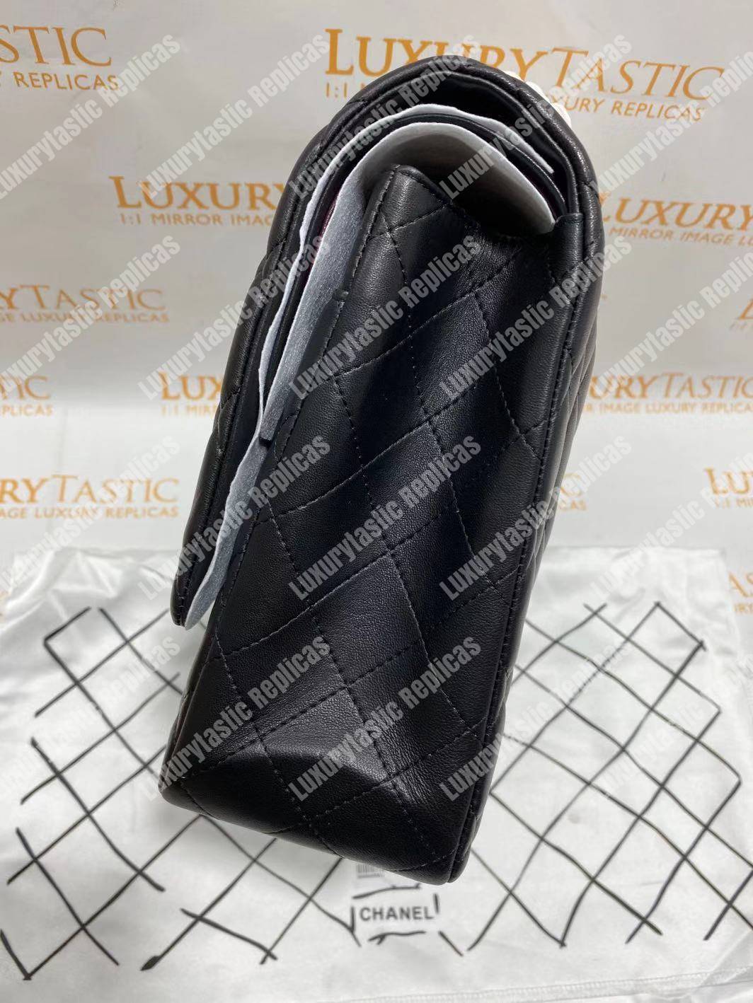 Ch*el classic flap maxi black lambskin-gold tone metal