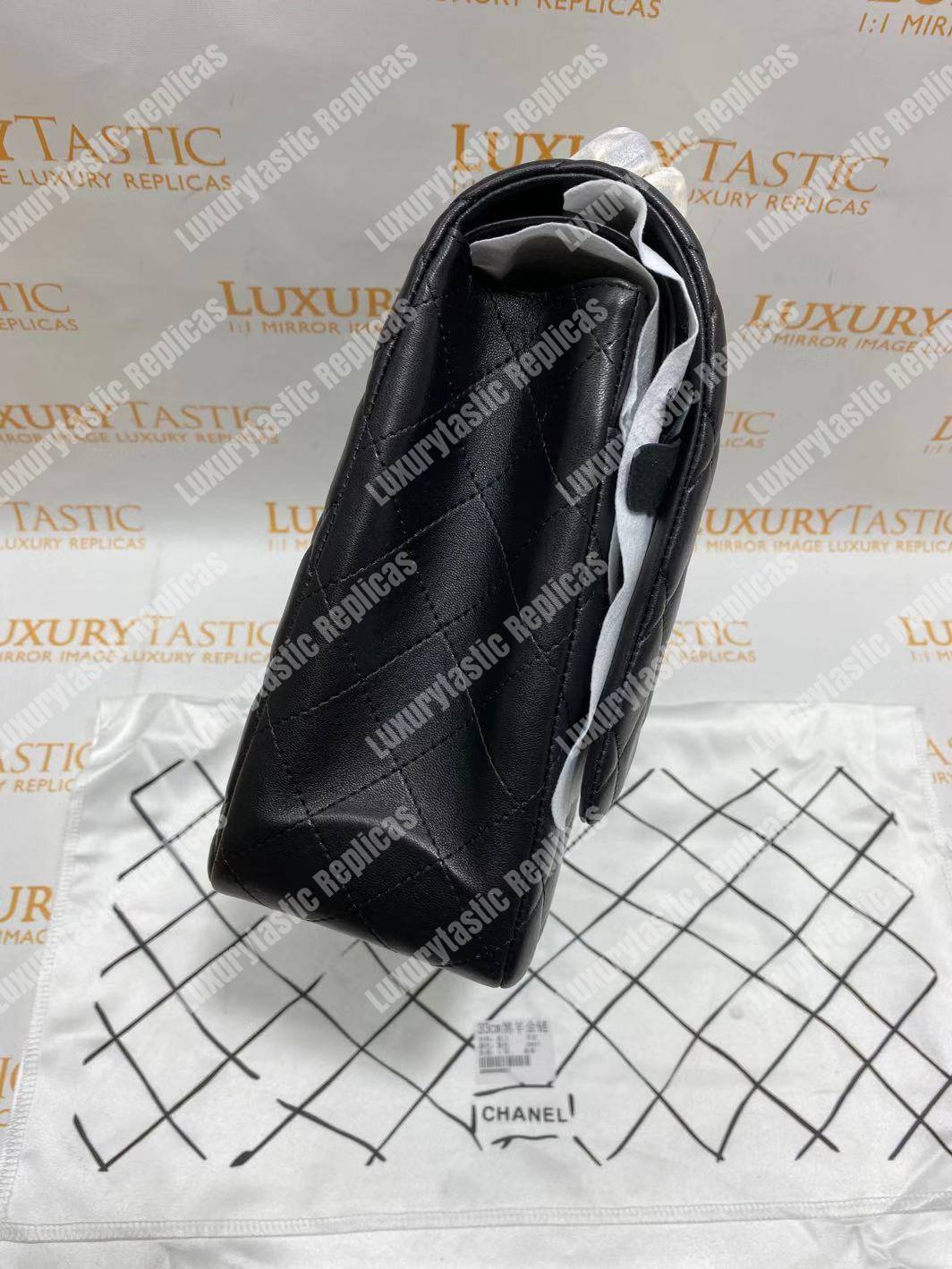 Ch*el classic flap maxi black lambskin-gold tone metal