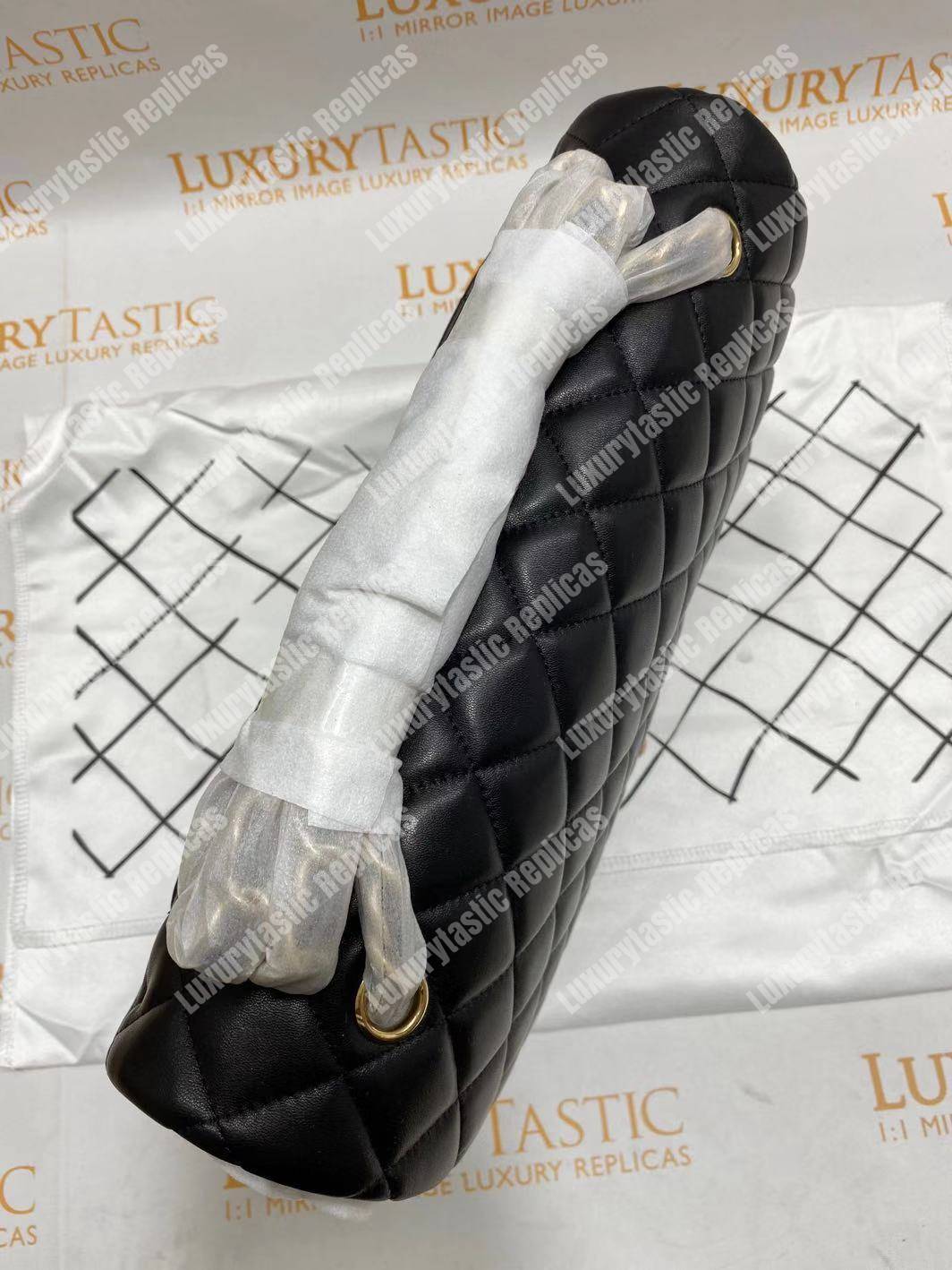 Ch*el classic flap maxi black lambskin-gold tone metal