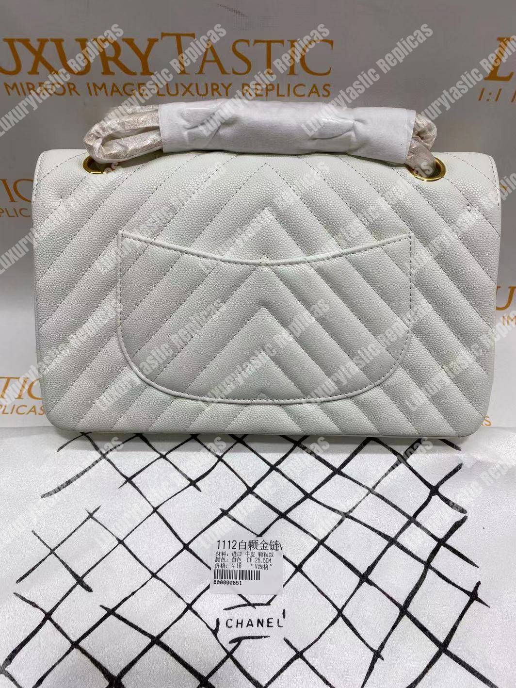 Ch*el classic medium handbag white