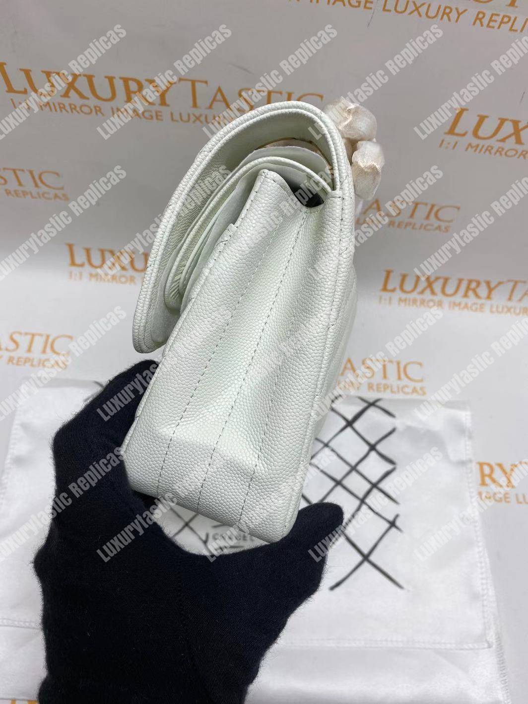 Ch*el classic medium handbag white