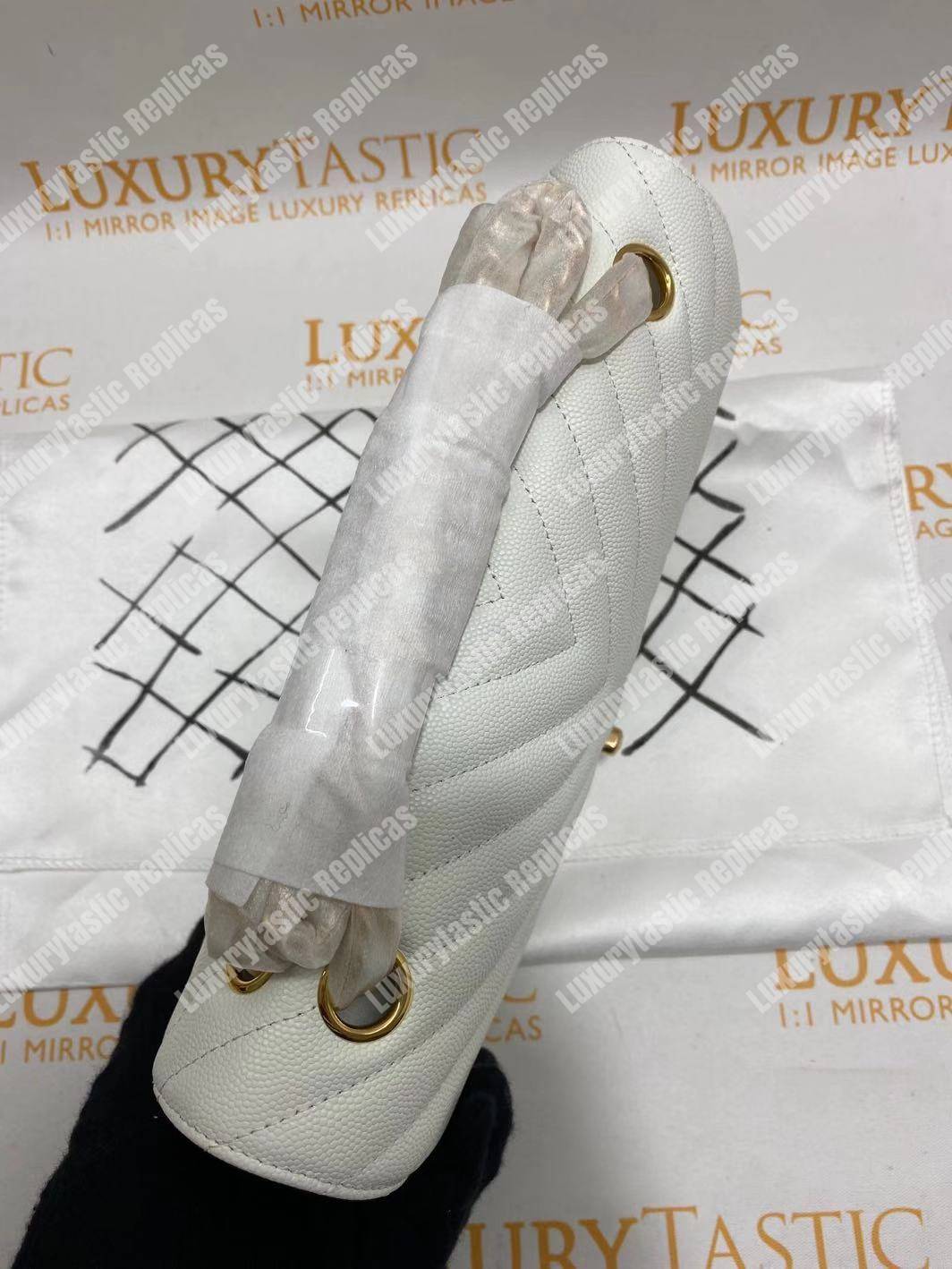 Ch*el classic medium handbag white