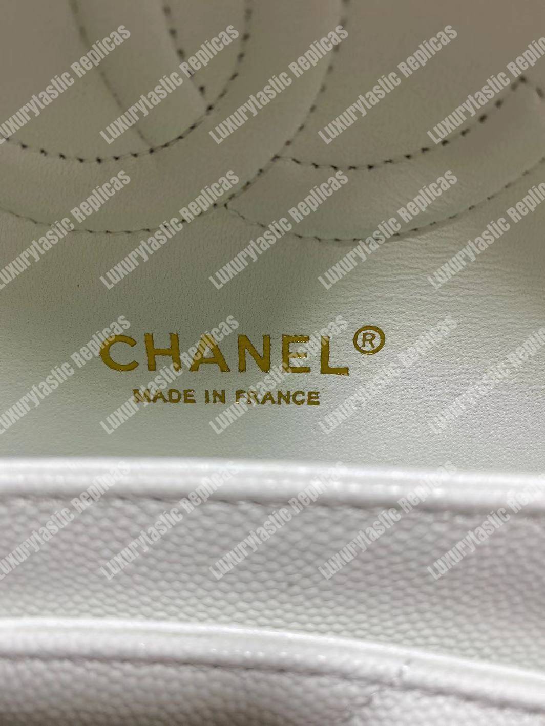 Ch*el classic medium handbag white