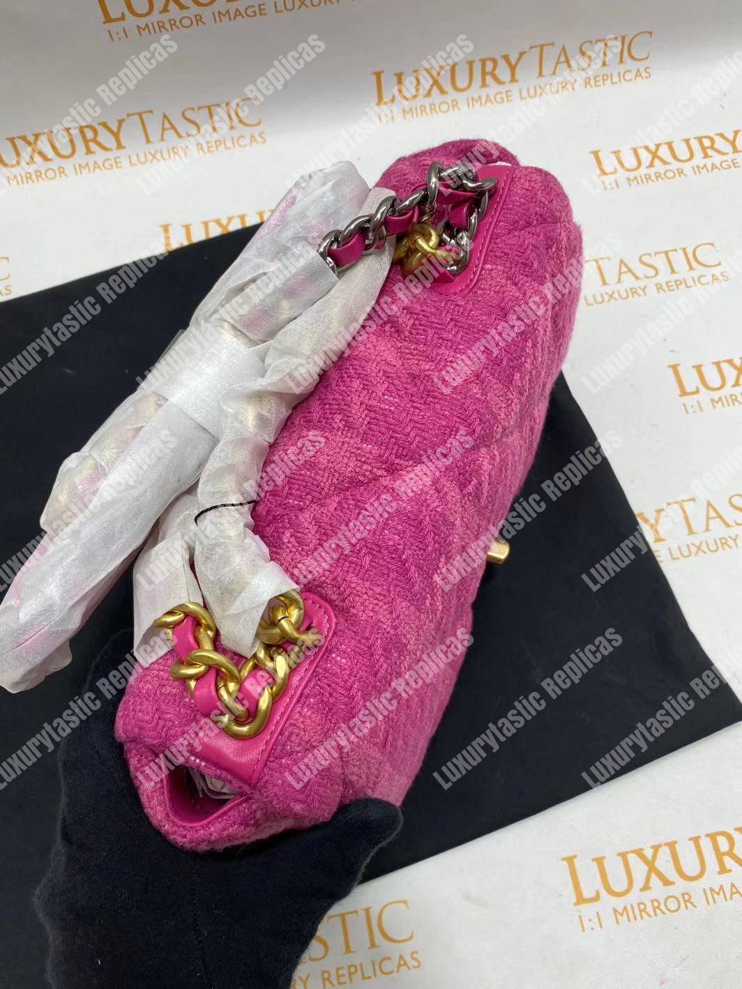 Ch*el 19 large flap bag fuchia