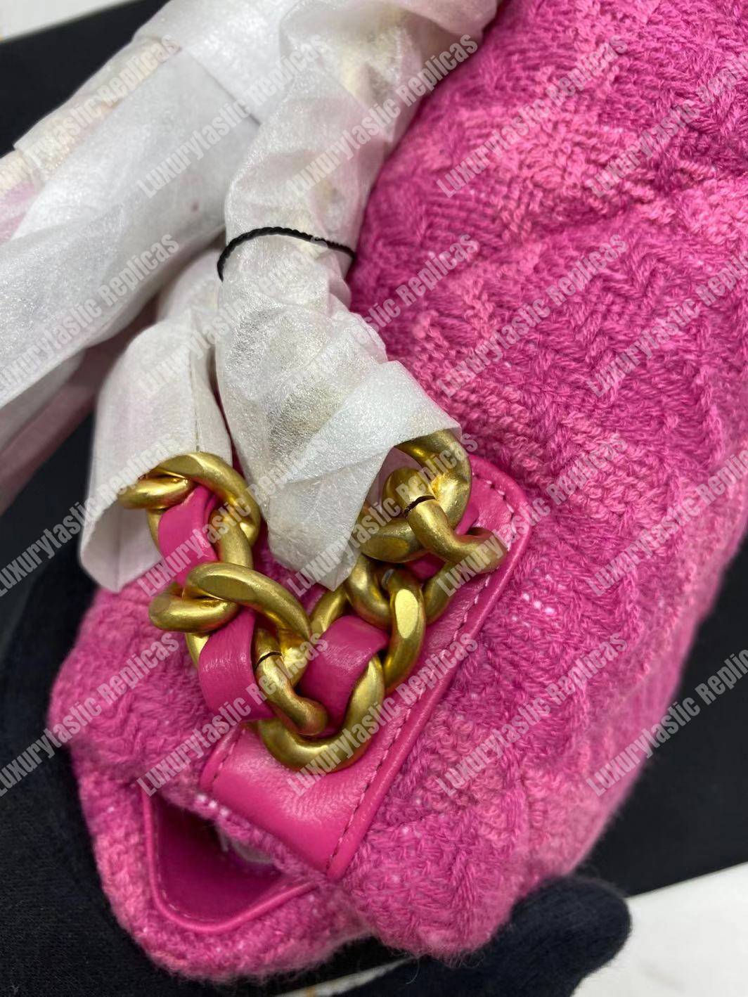 Ch*el 19 large flap bag fuchia