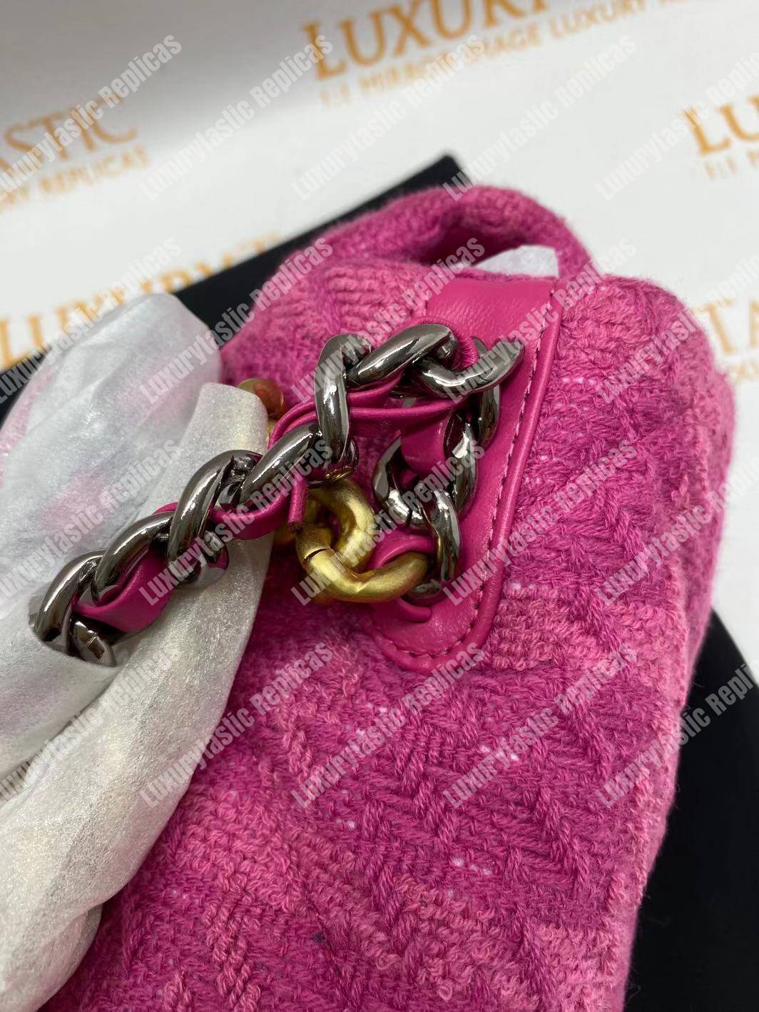 Ch*el 19 large flap bag fuchia