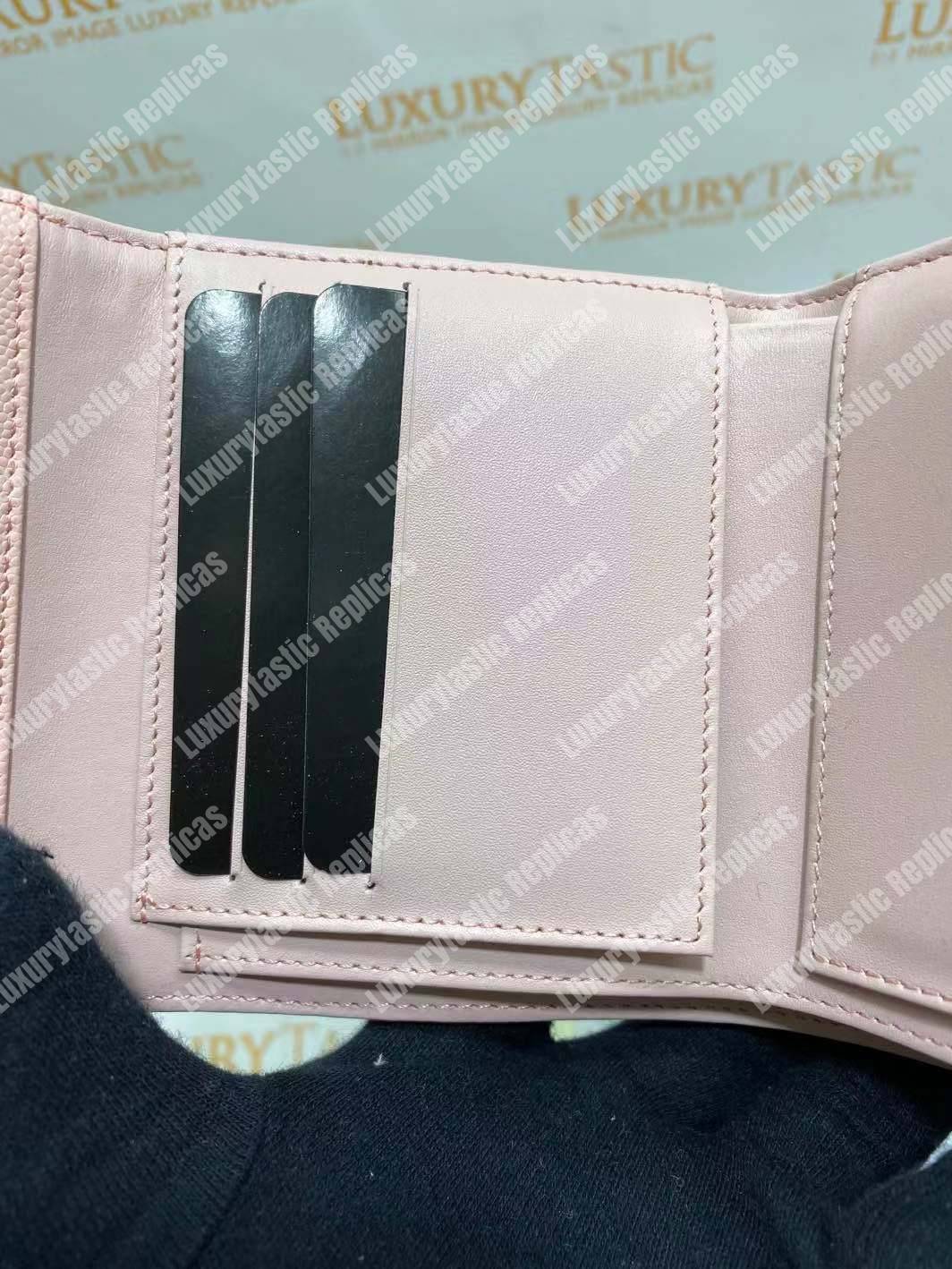 Ch*el boy small flap wallet pink