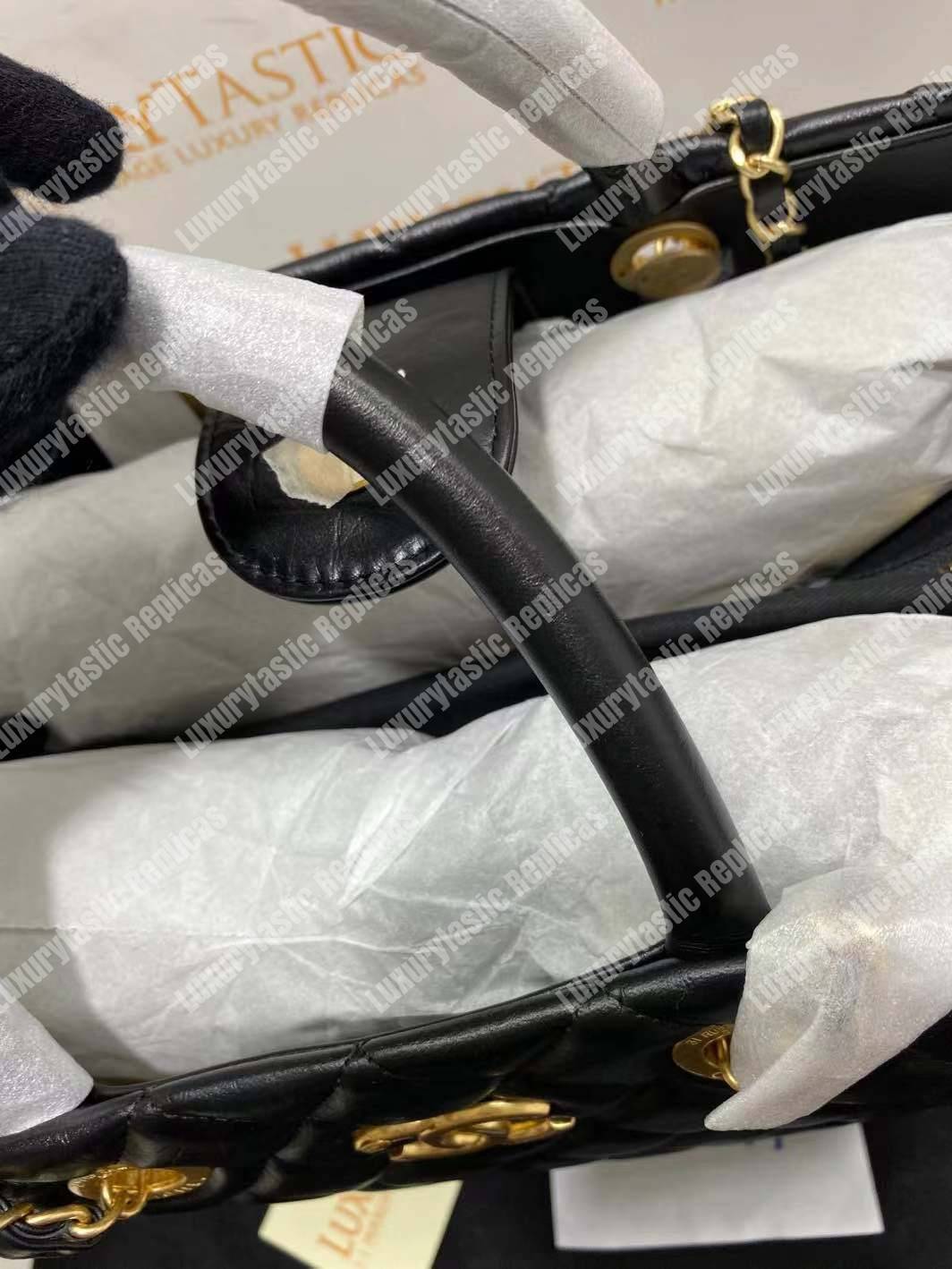 Ch*el large shopping bag black (38cm)