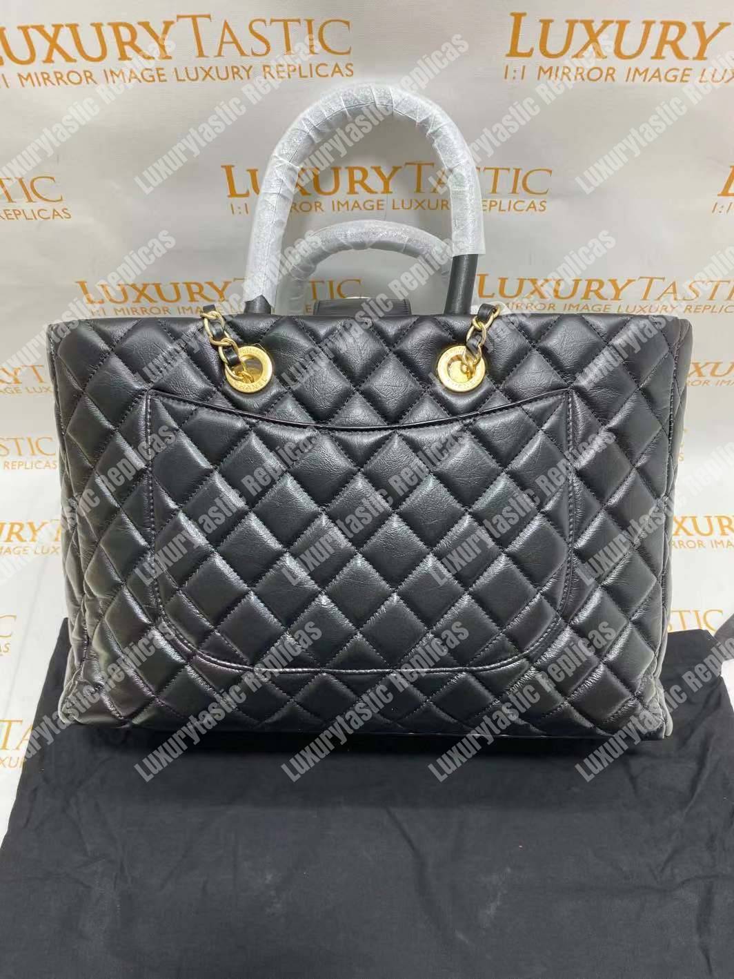 Ch*el large shopping bag black (38cm)