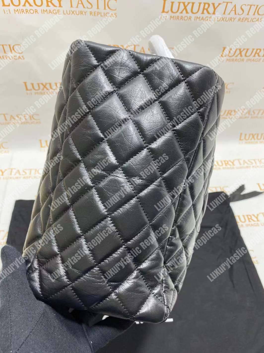 Ch*el large shopping bag black (38cm)