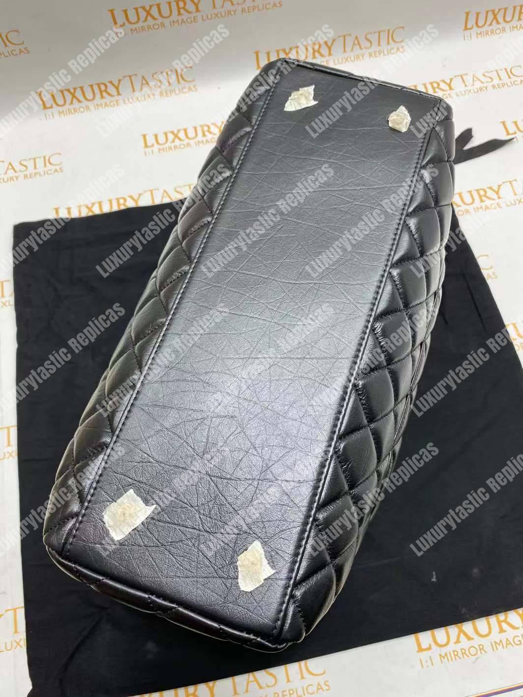 Ch*el large shopping bag black (38cm)