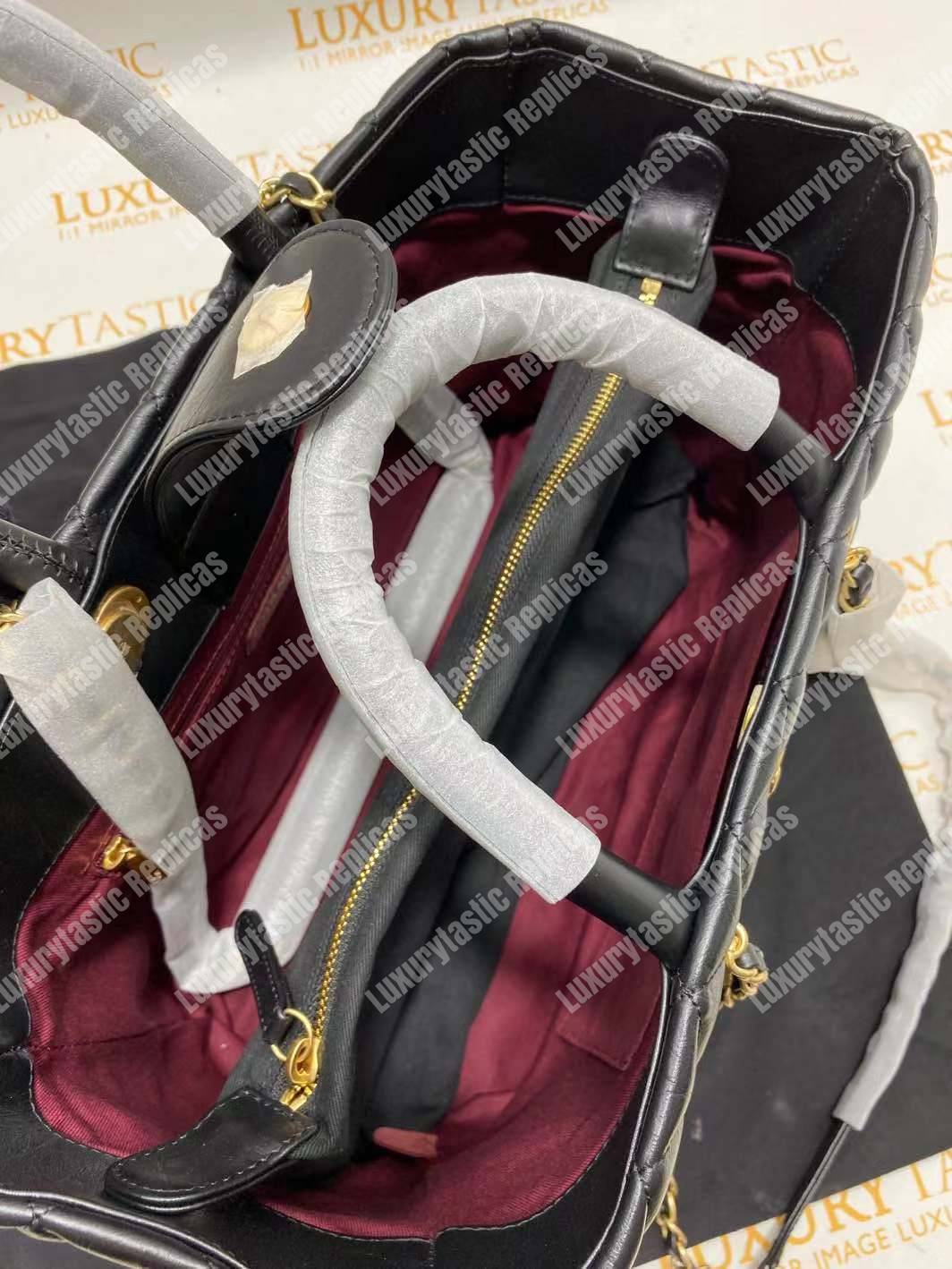 Ch*el large shopping bag black (38cm)