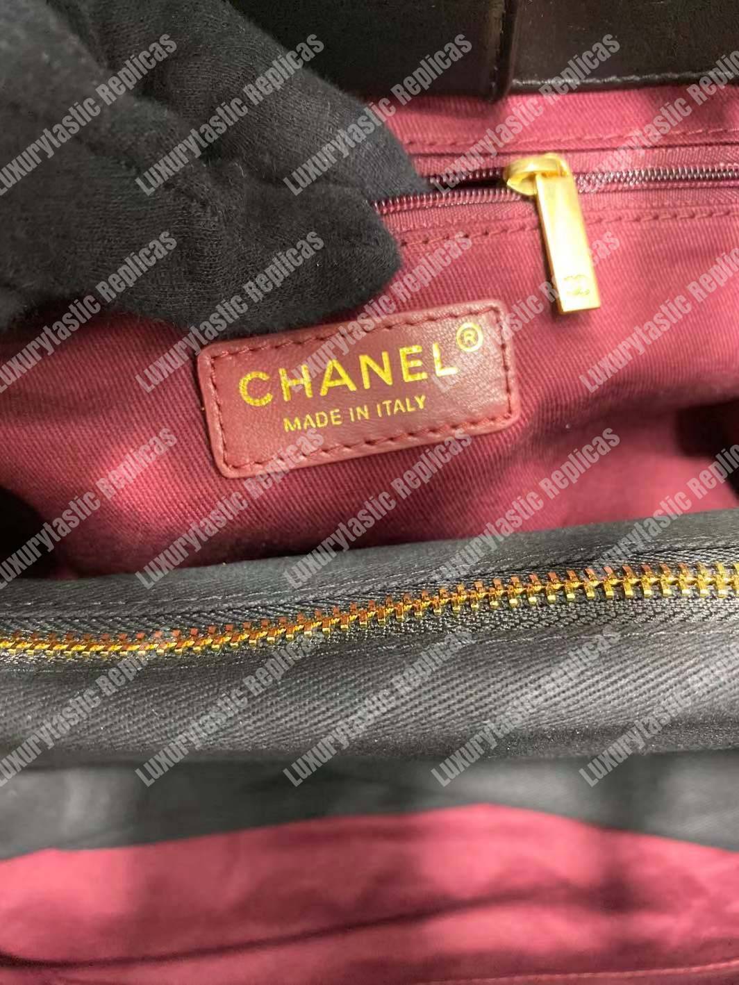 Ch*el large shopping bag black (38cm)