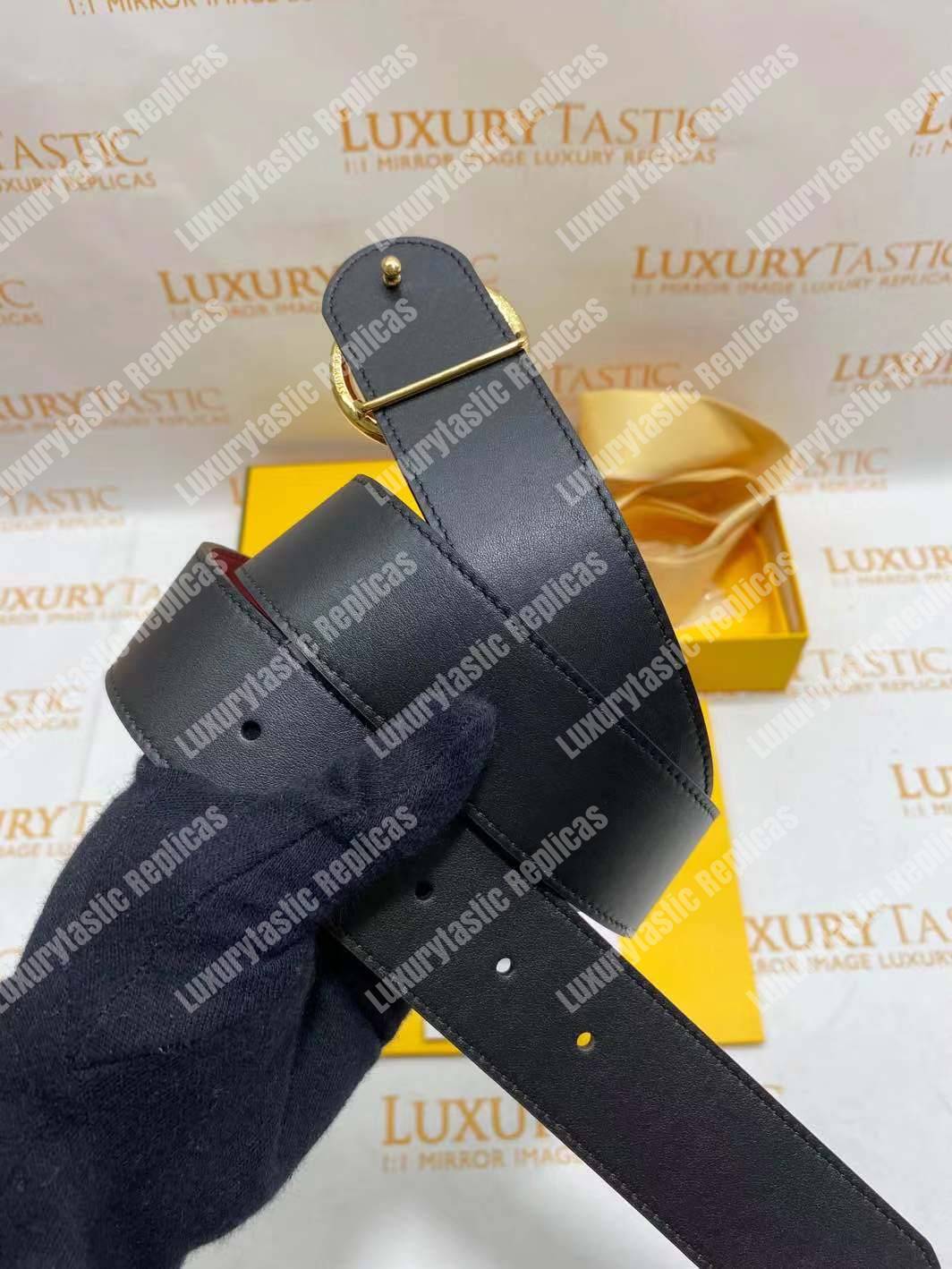 F**di red/black leather belt