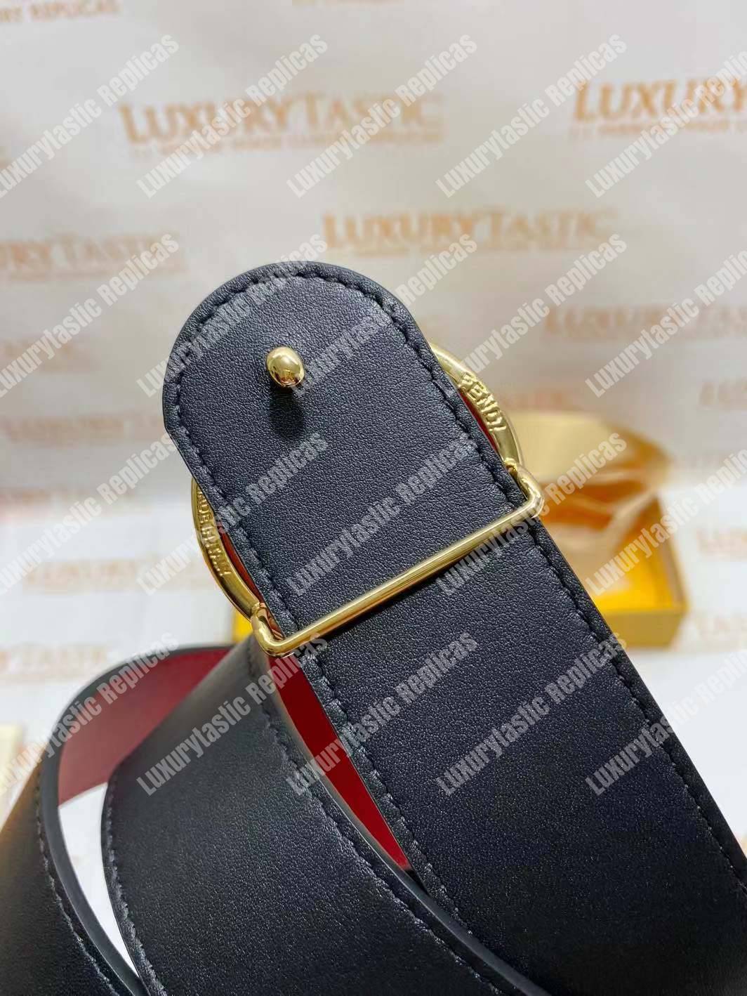 F**di red/black leather belt