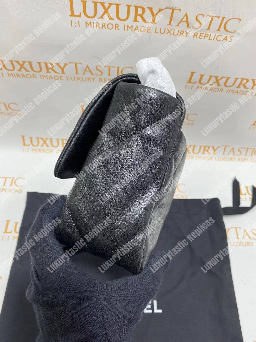 Ch*el 19 large flap bag black