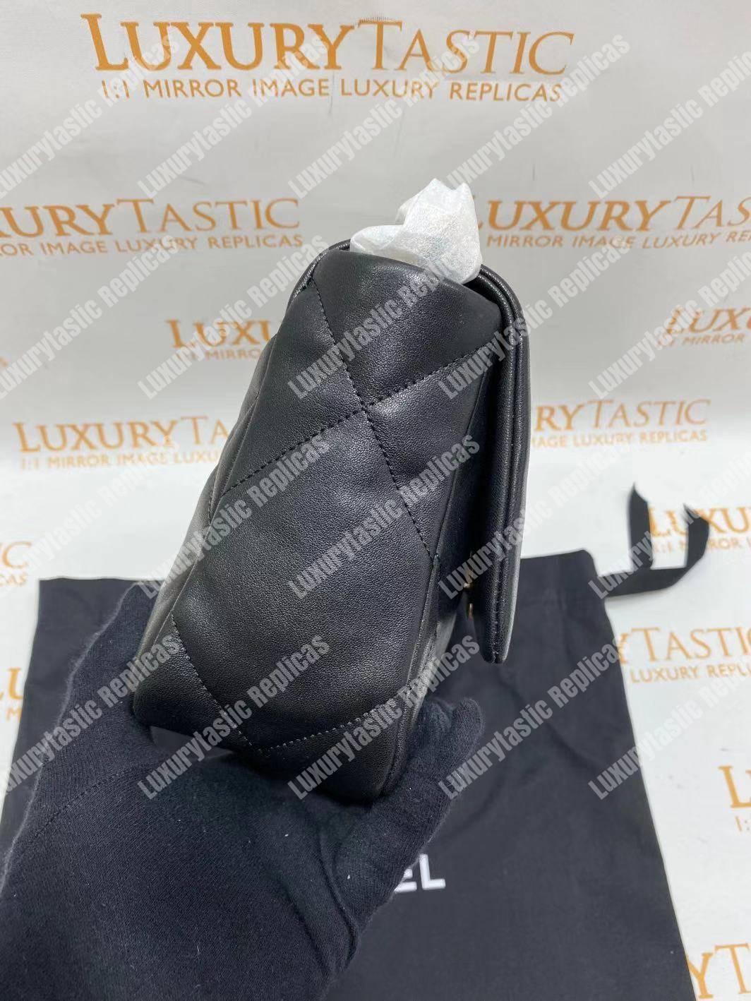 Ch*el 19 large flap bag black