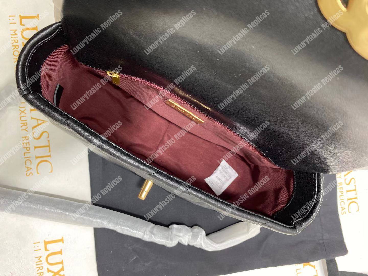 Ch*el 19 large flap bag black