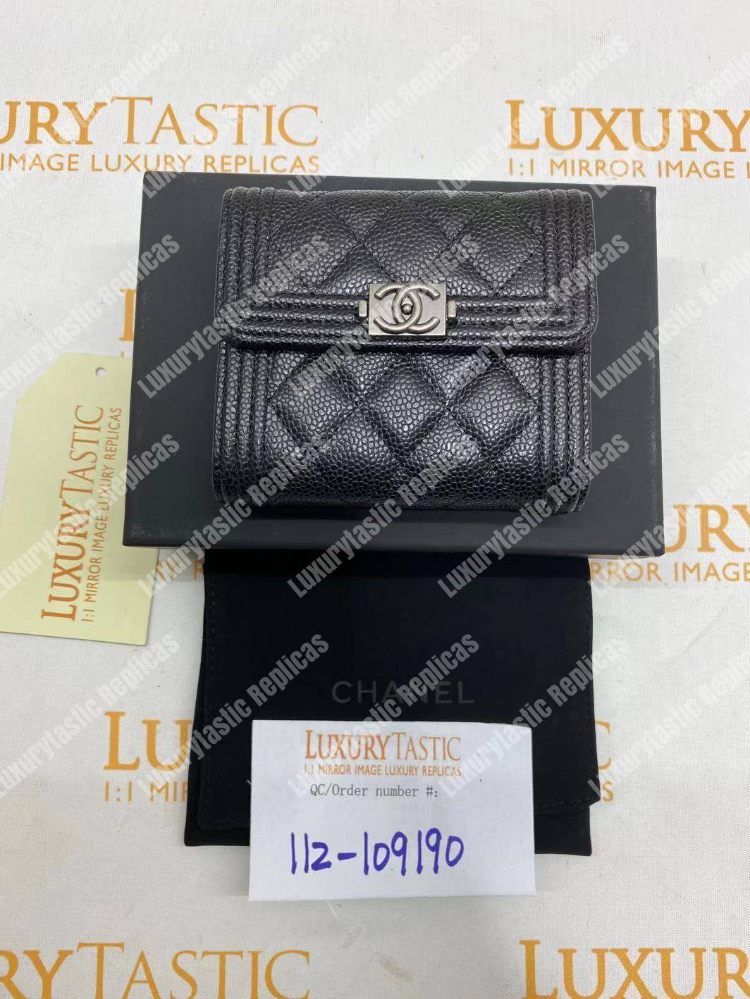 Ch*el boy small flap wallet black