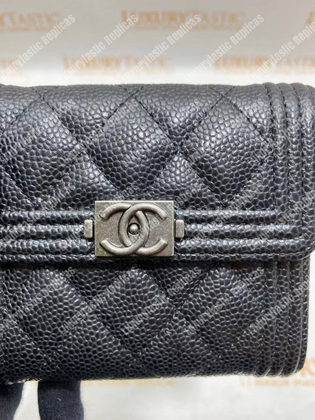 Ch*el boy small flap wallet black