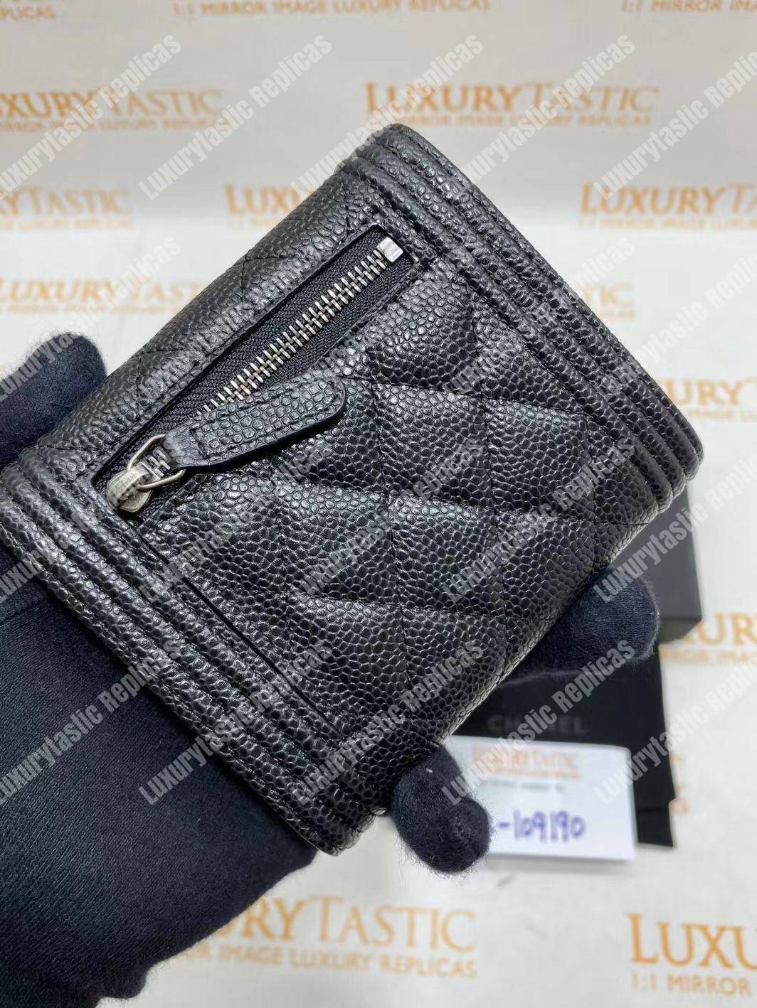Ch*el boy small flap wallet black