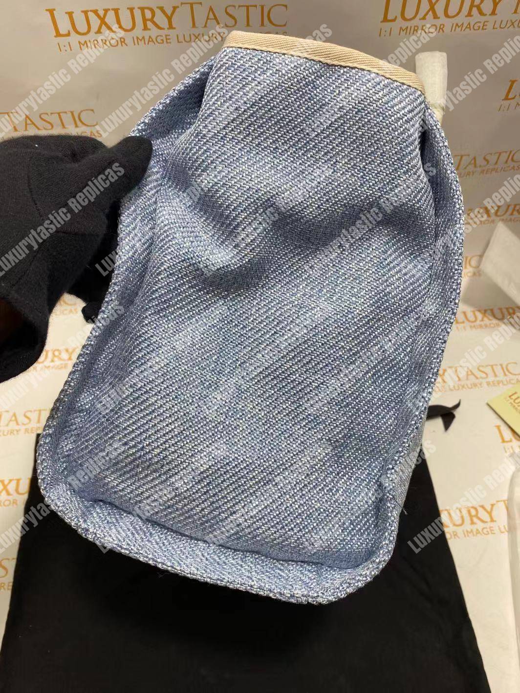 Ch*el deauville fabric tote blue/baige