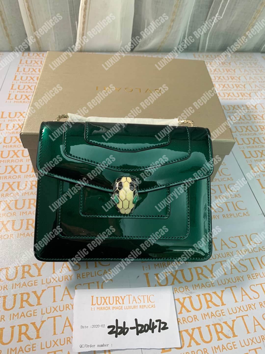 BVL Serpenti Forever Crossbody Bag Metallic Glacier Turquoise
