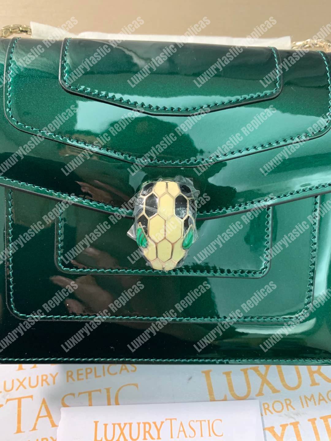 BVL Serpenti Forever Crossbody Bag Metallic Glacier Turquoise