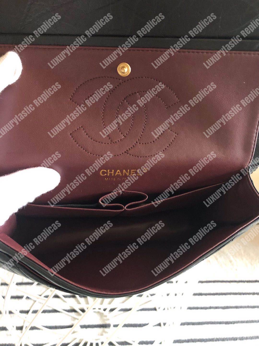 Ch*el 2.55 handbag aged calfskin black