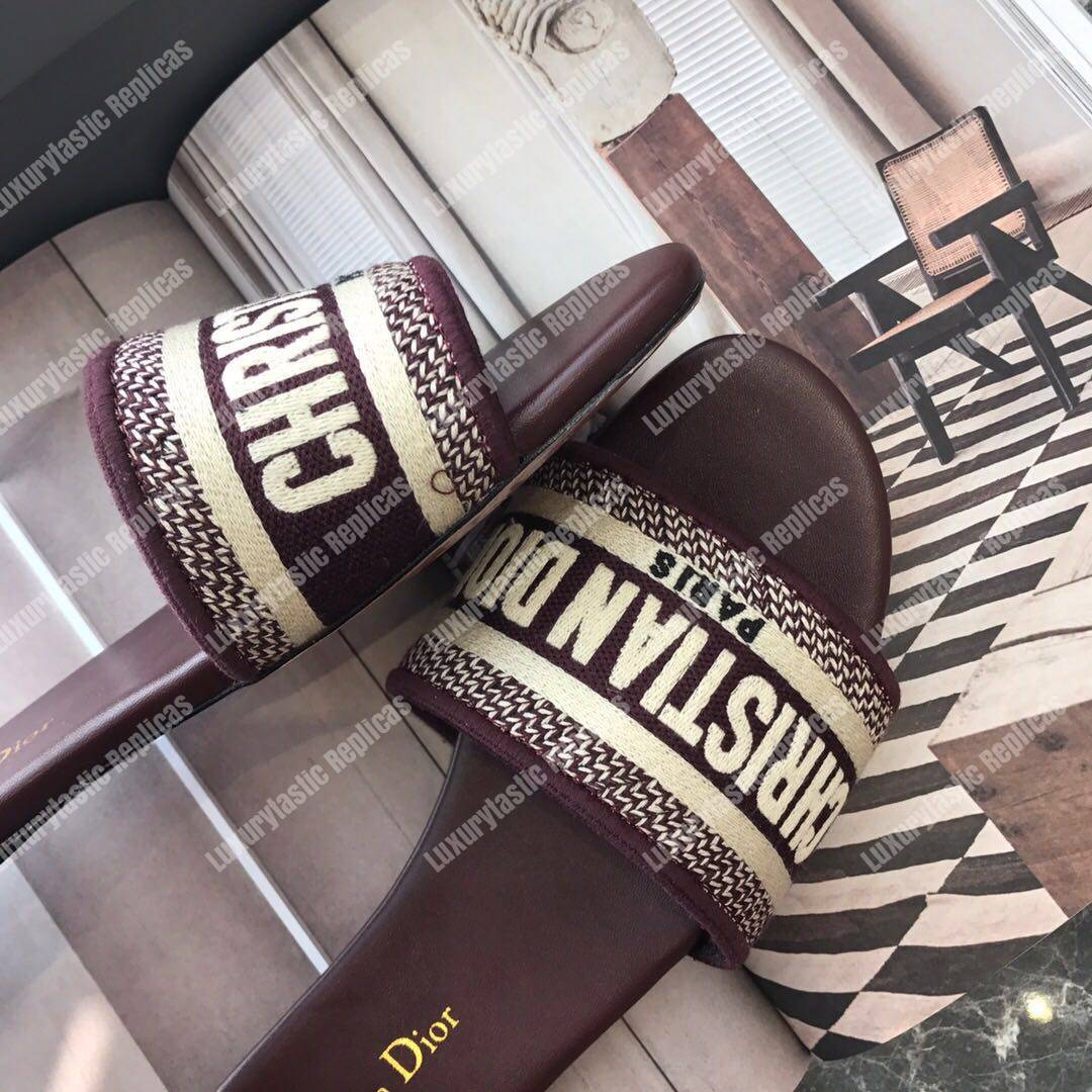 D*or dway embroidered cotton mule maroon