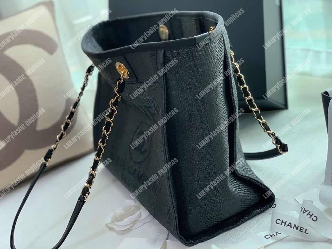 Ch*el large shopping bag black