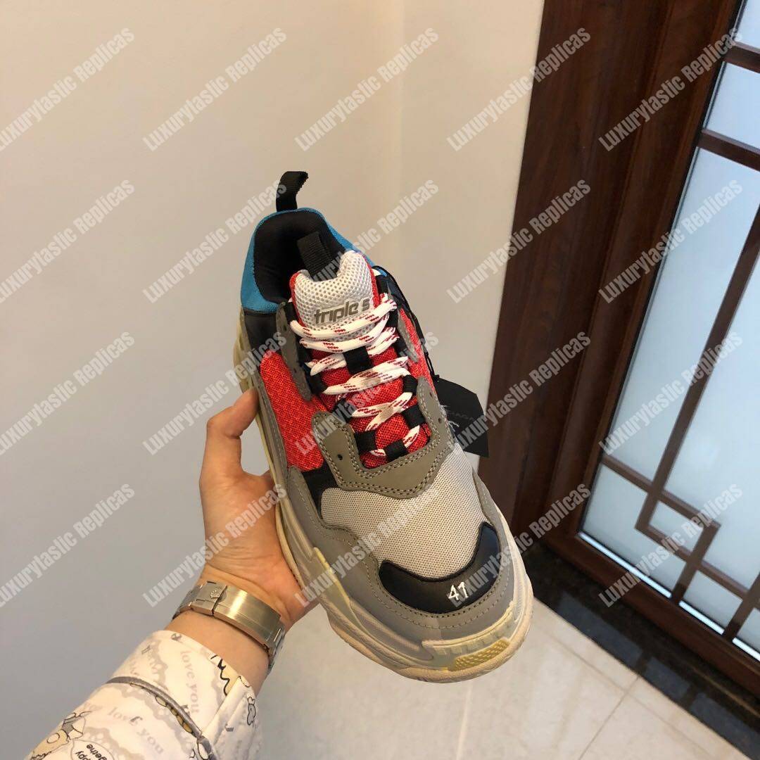 Ba*len*cia*ga triple s sneaker blue / gris / red / black