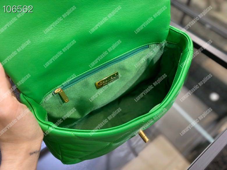 Ch*el 19 maxi flap bag green