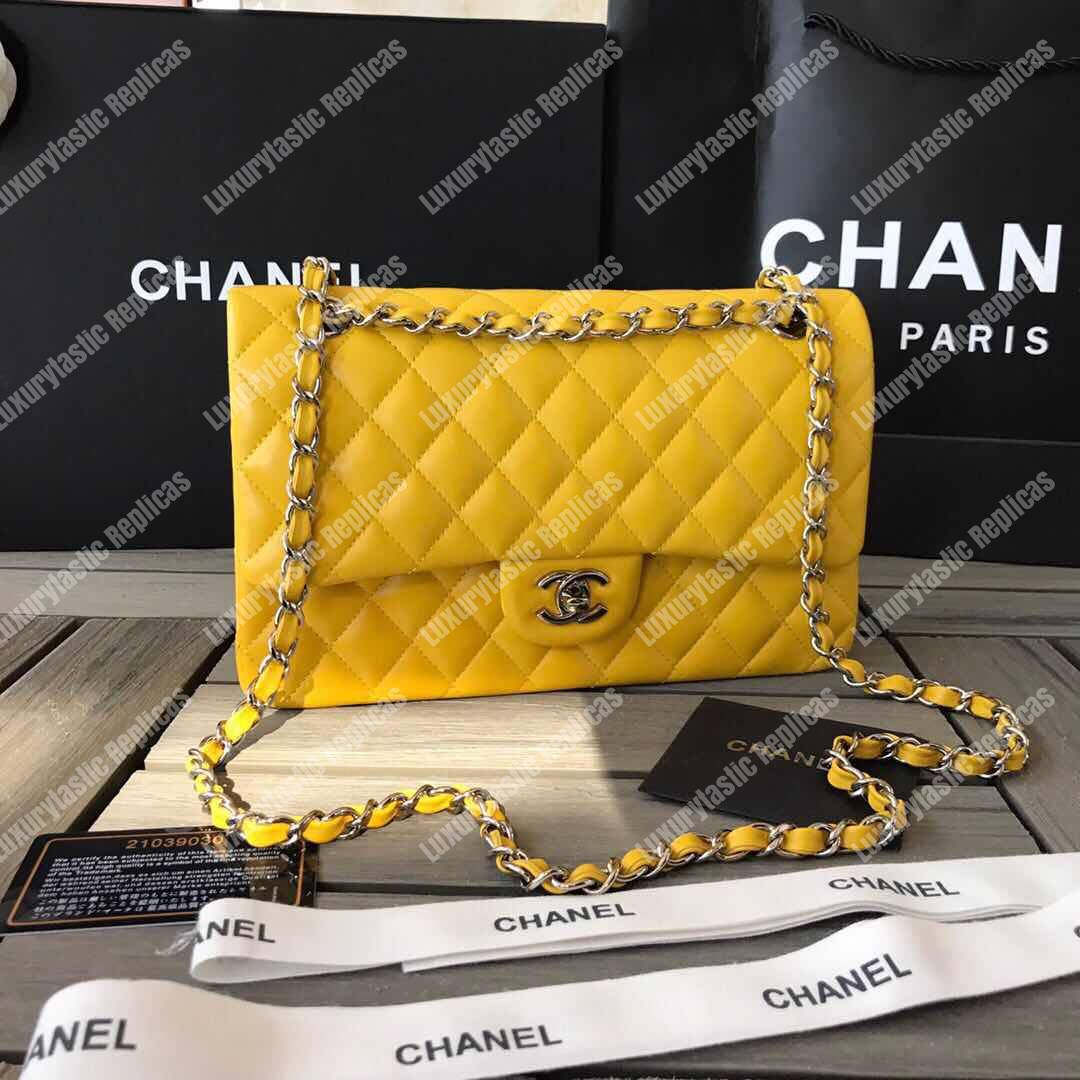 Ch*el medium classic handbag yellow