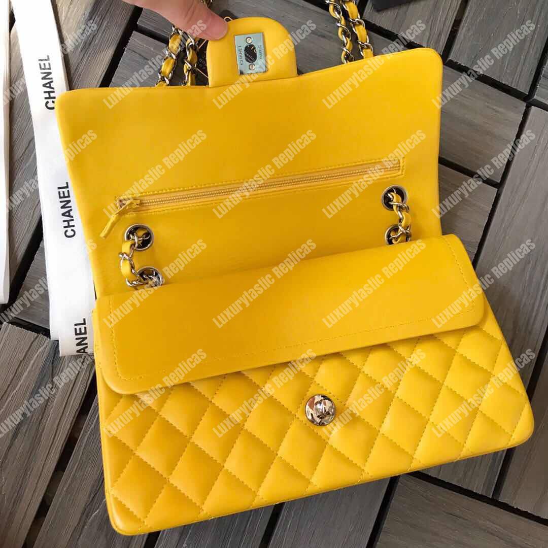 Ch*el medium classic handbag yellow
