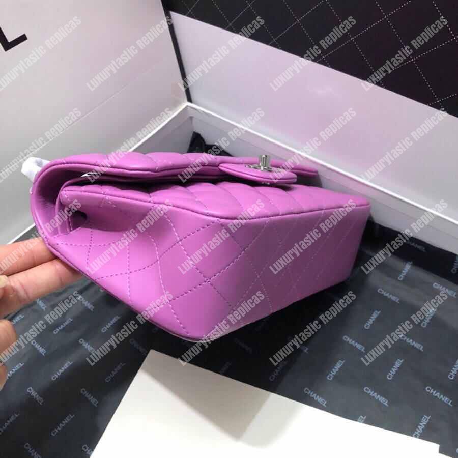 Ch*el small classic handbag purple