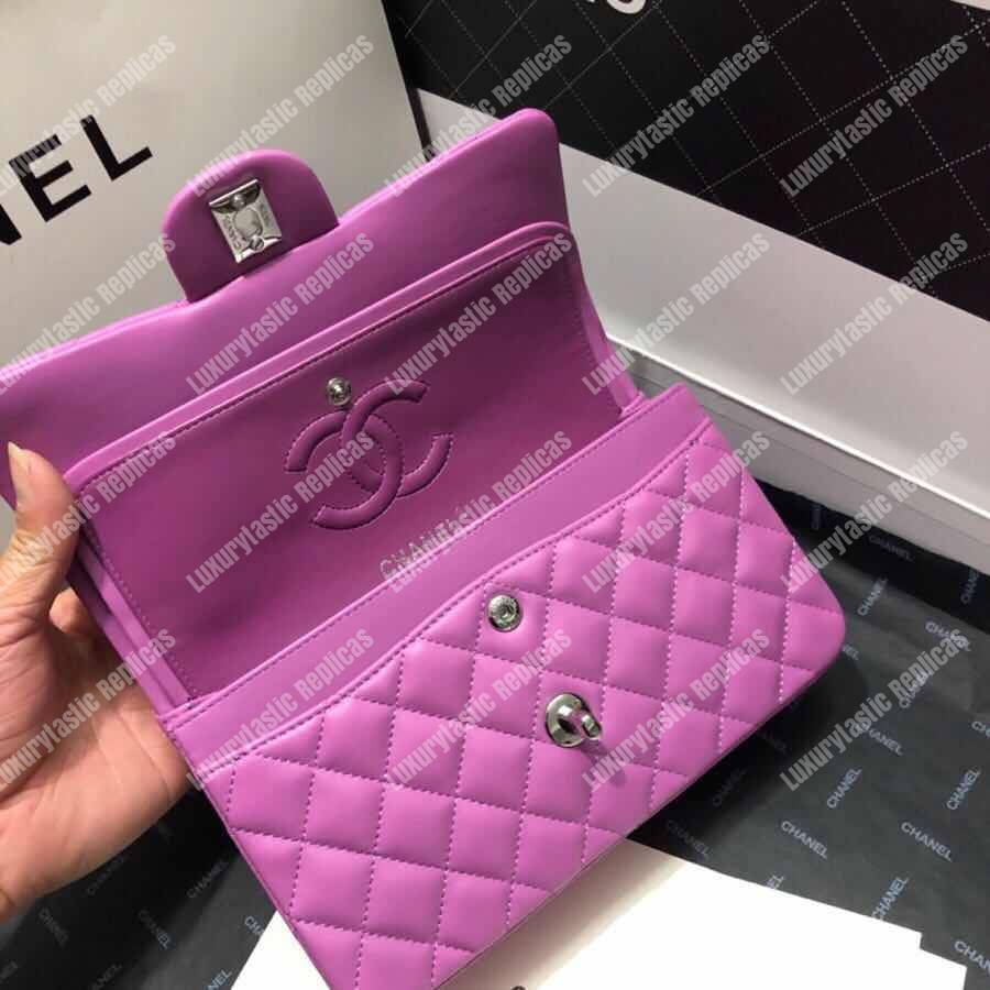 Ch*el small classic handbag purple