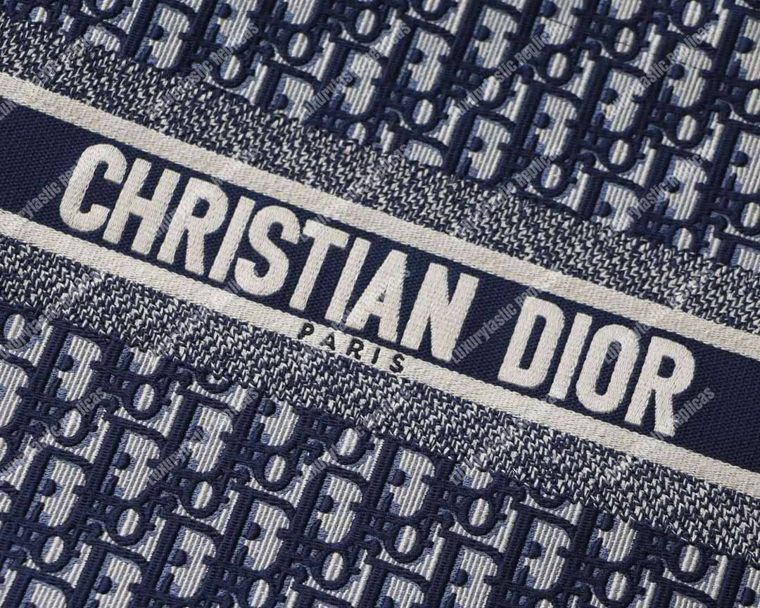 D*or small blue D*or oblique embroidered D*or book tote