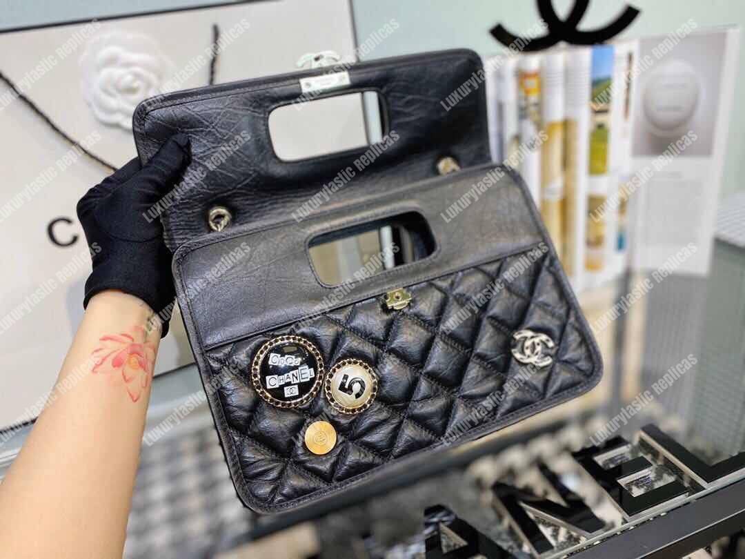 Ch*el large shopping bag with charms