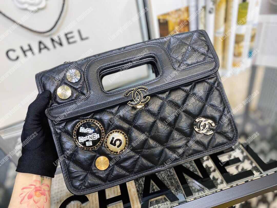Ch*el large shopping bag with charms