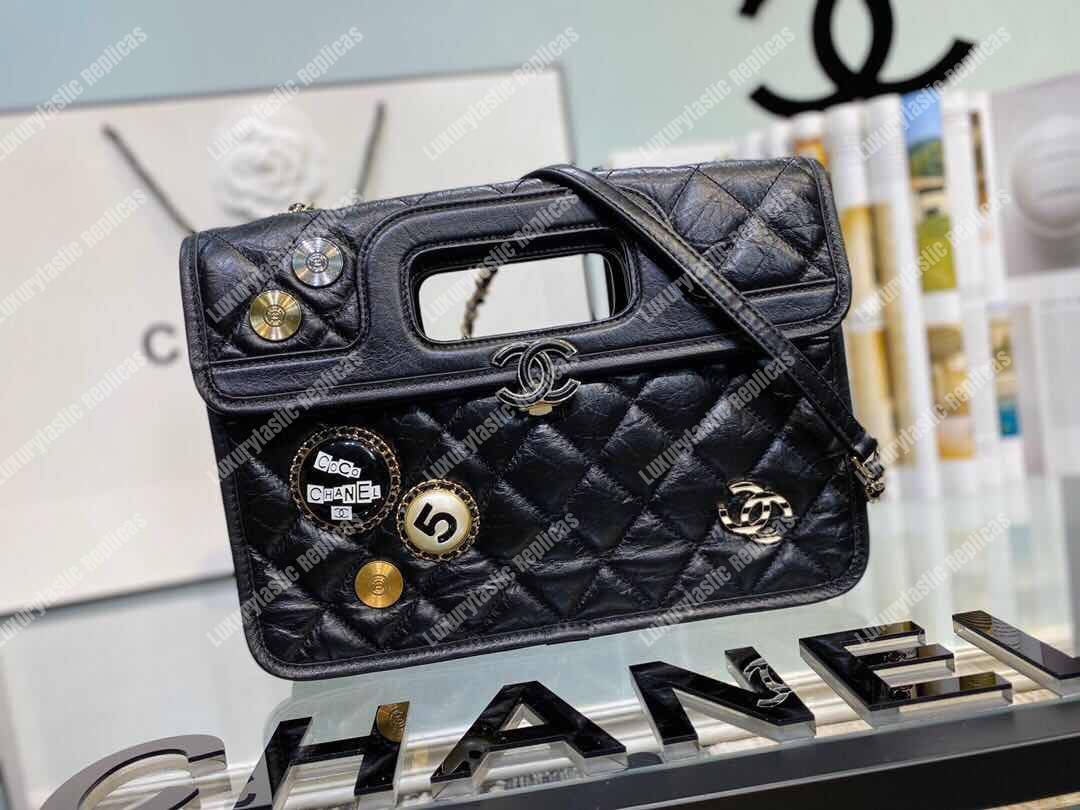 Ch*el large shopping bag with charms