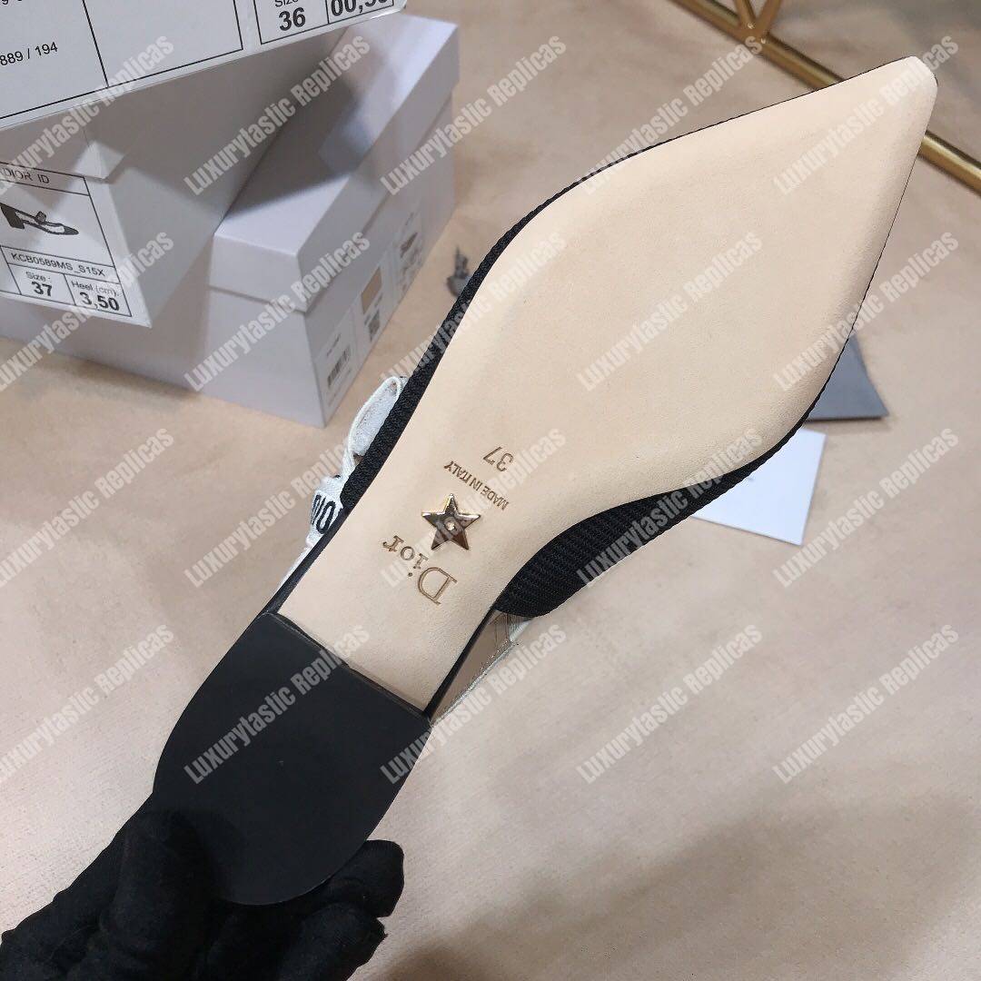 D*or j’aD*or ballerina in black technical canvas