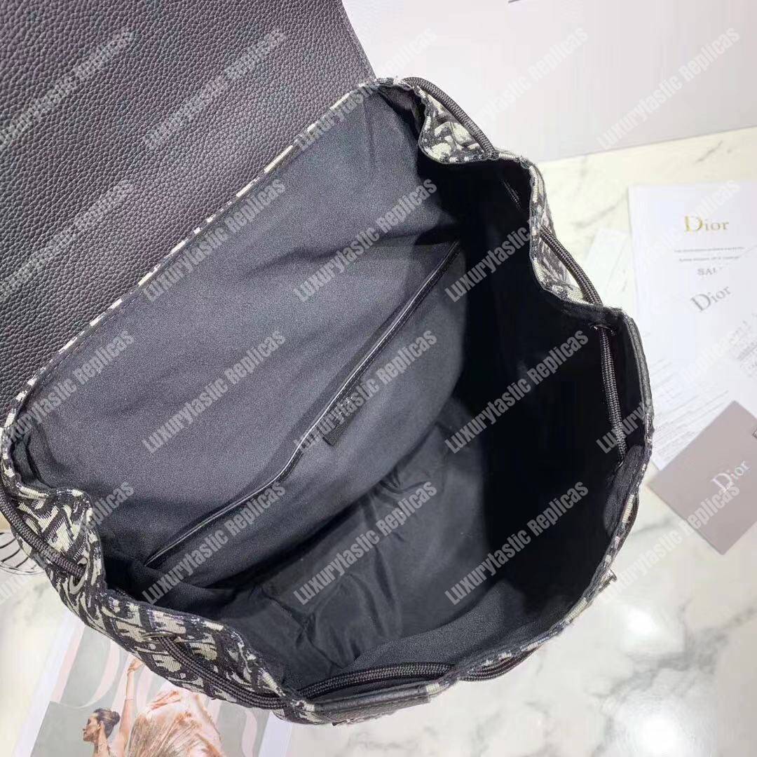D*or beige and black D*or oblique jacquard backpack
