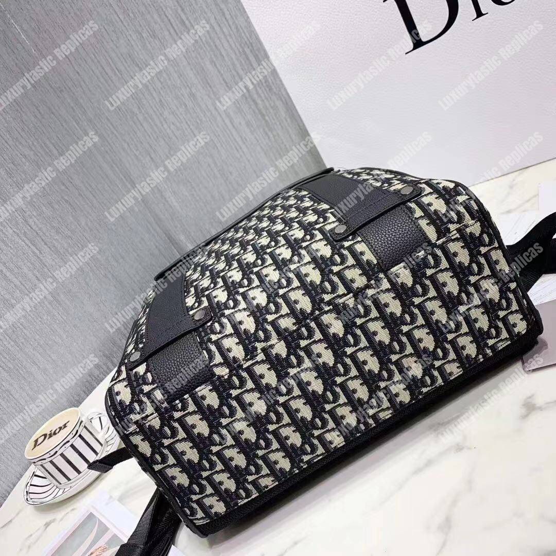D*or beige and black D*or oblique jacquard backpack