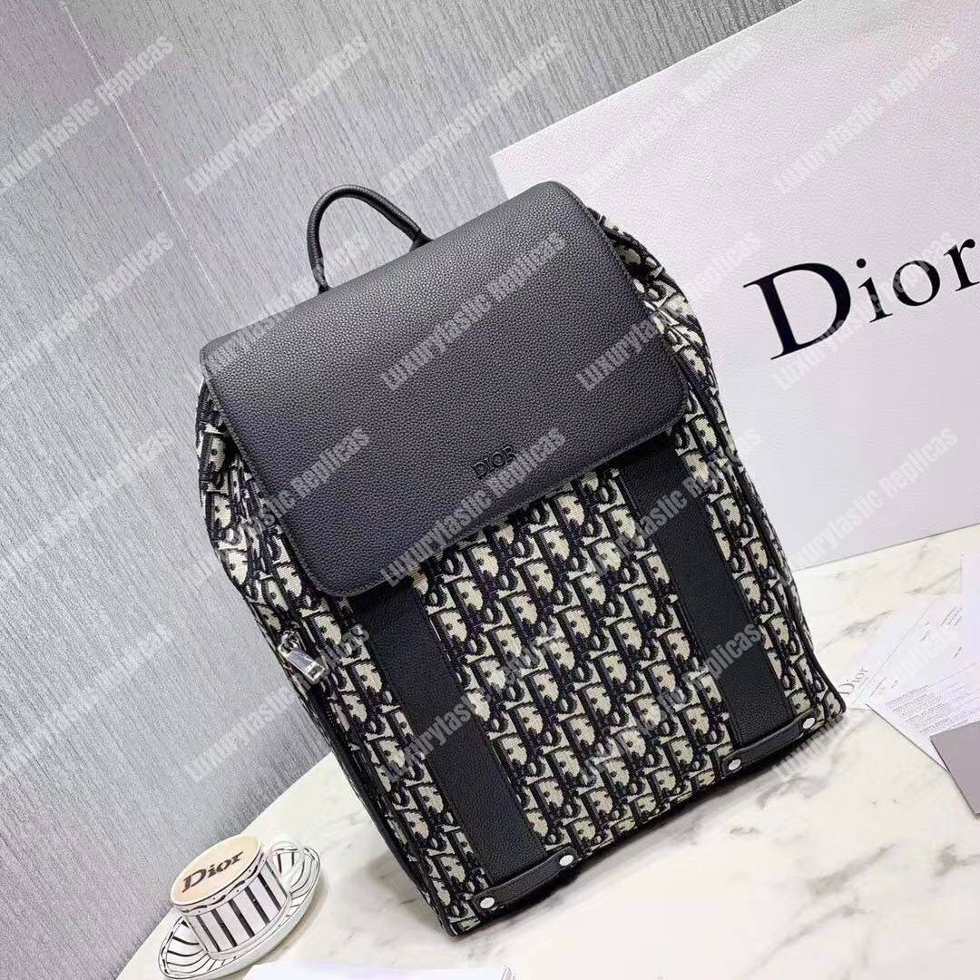 D*or beige and black D*or oblique jacquard backpack