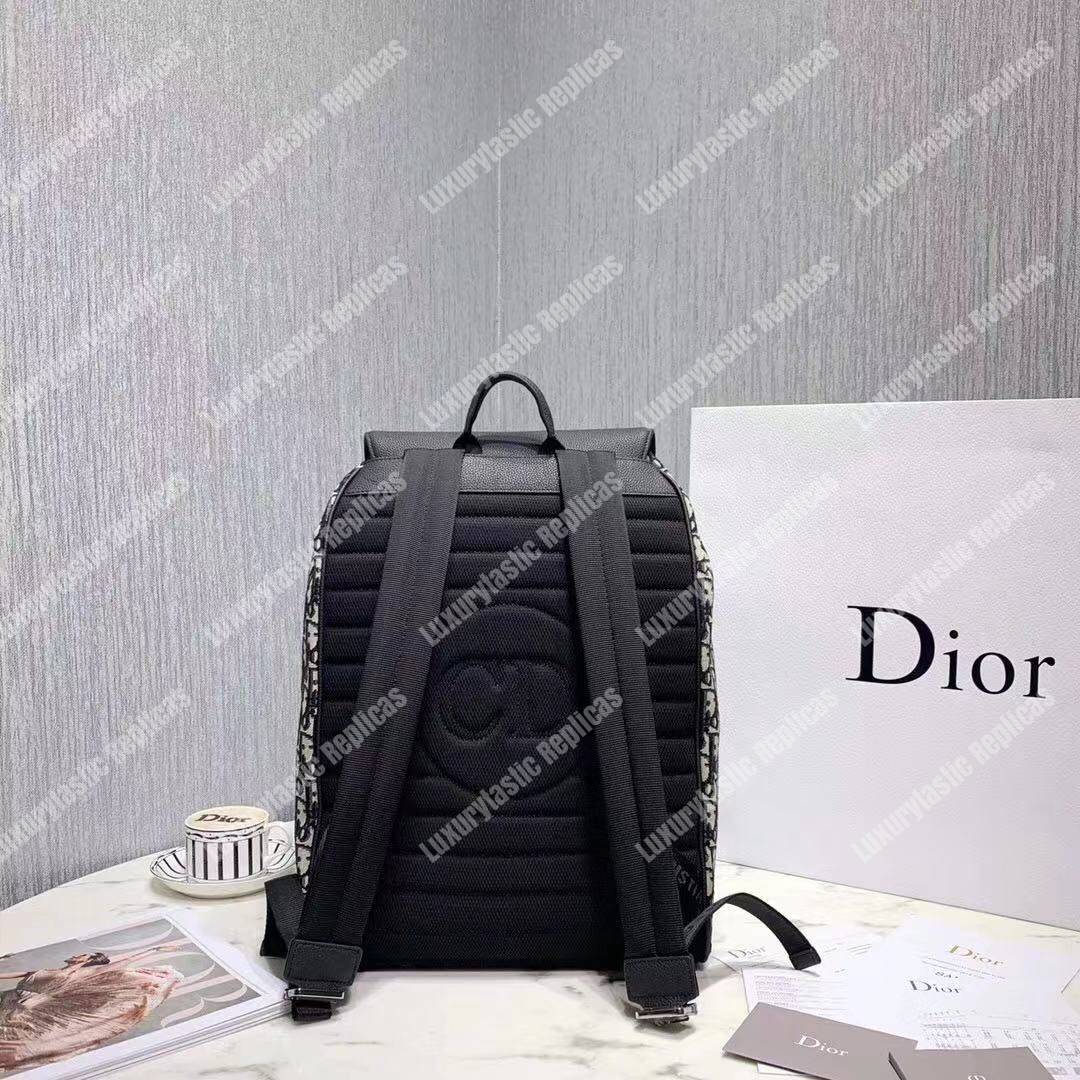 D*or beige and black D*or oblique jacquard backpack