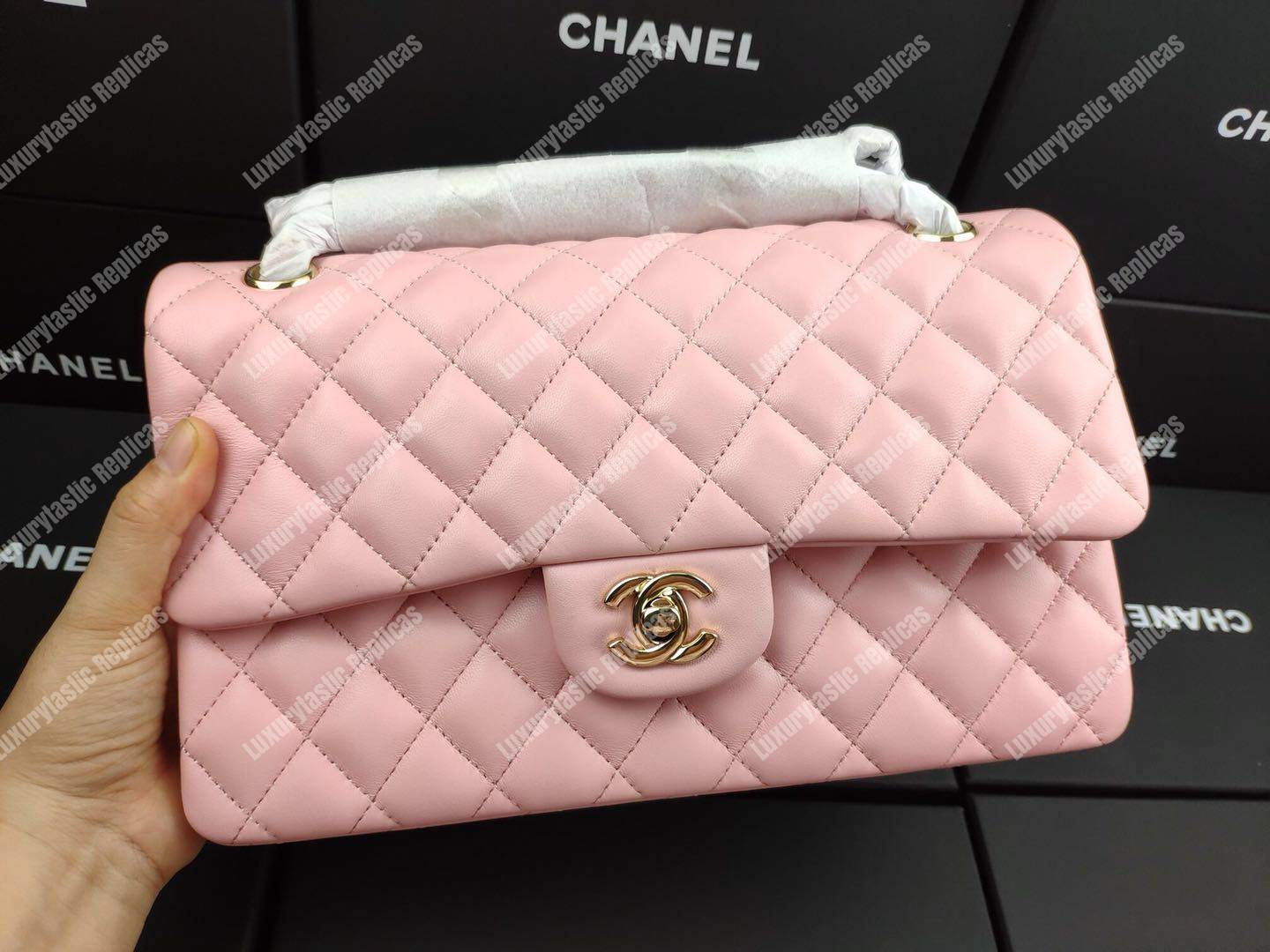 Ch*el classic medium flap bag pink