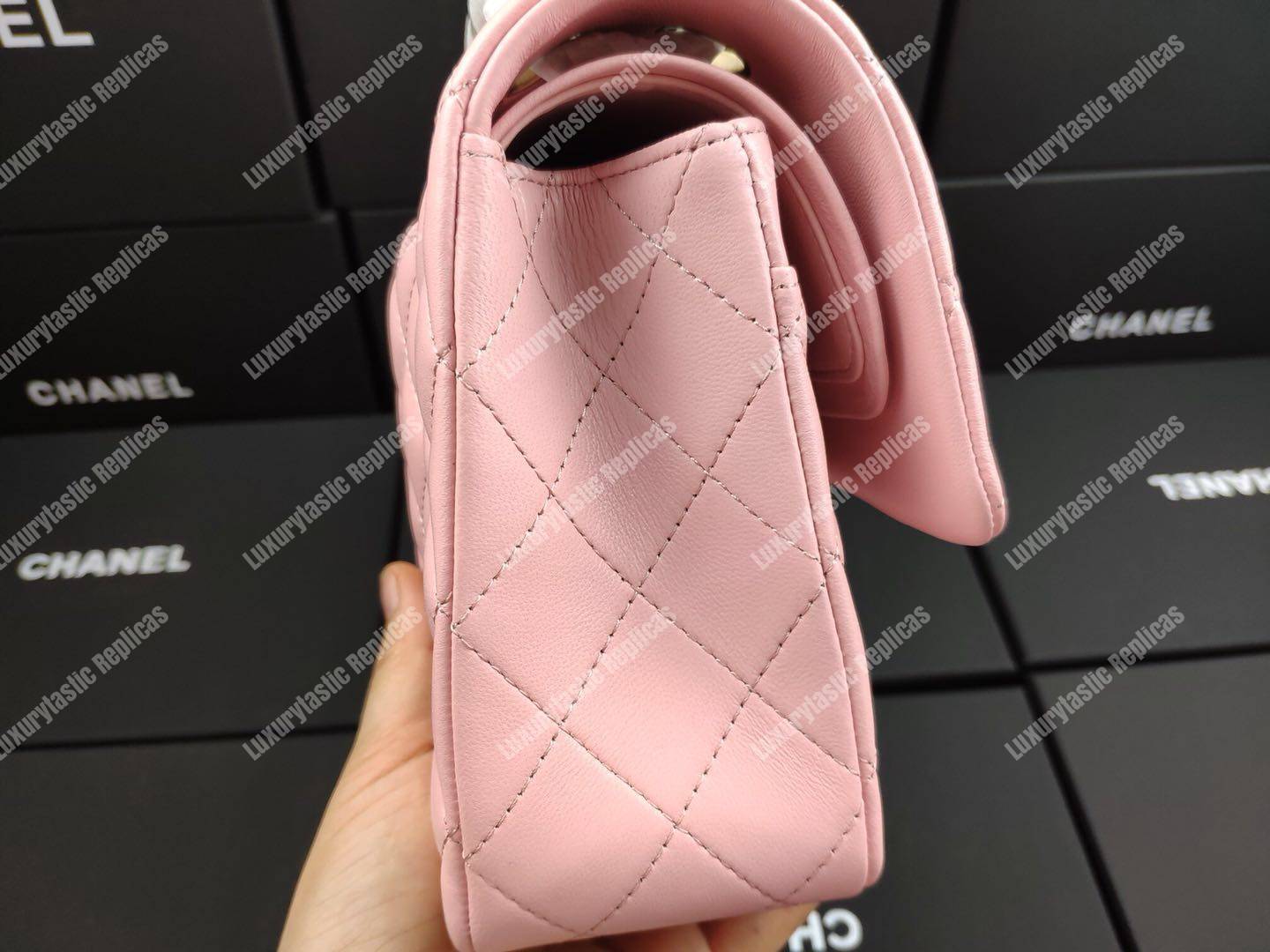 Ch*el classic medium flap bag pink