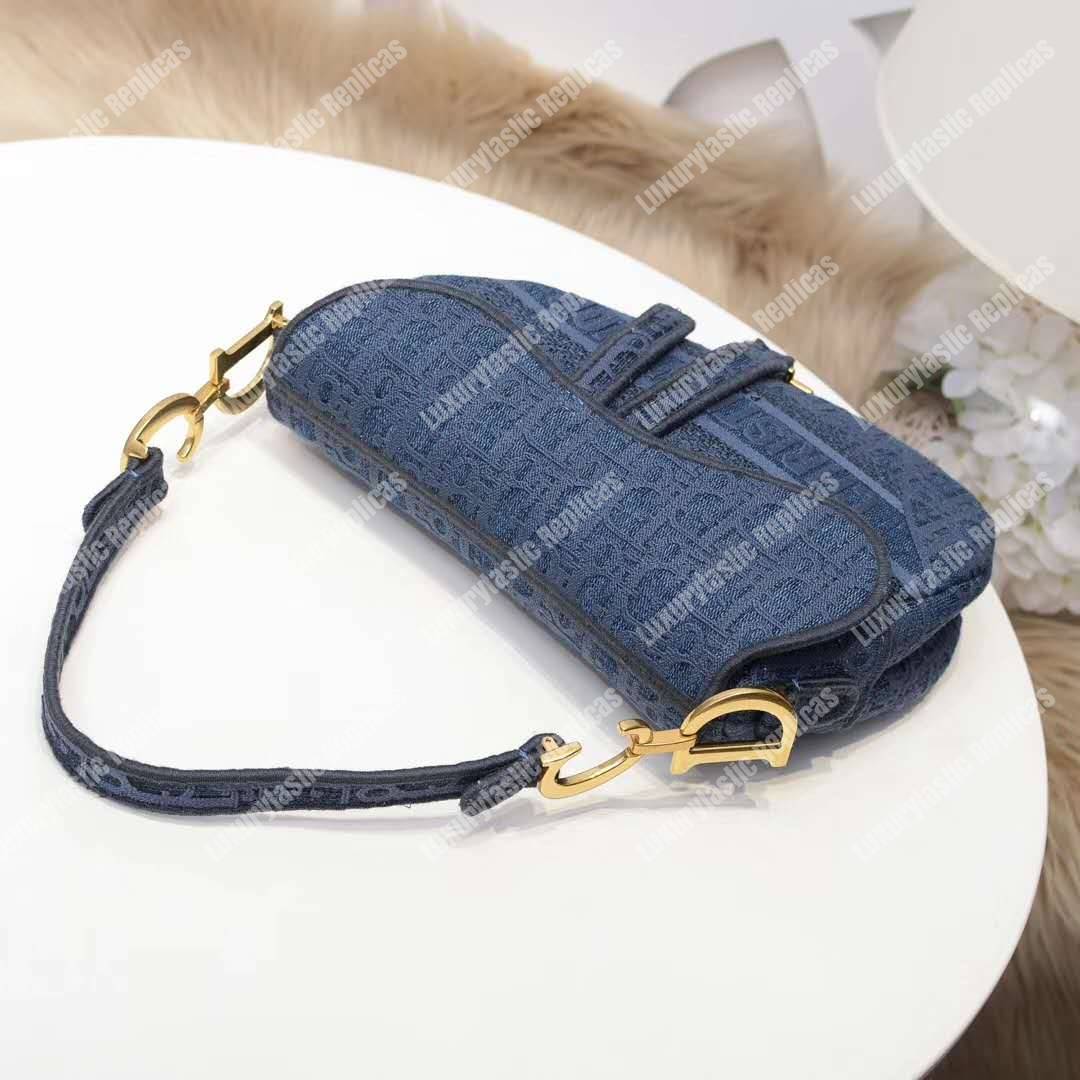 D*or saddle denim canvas bag